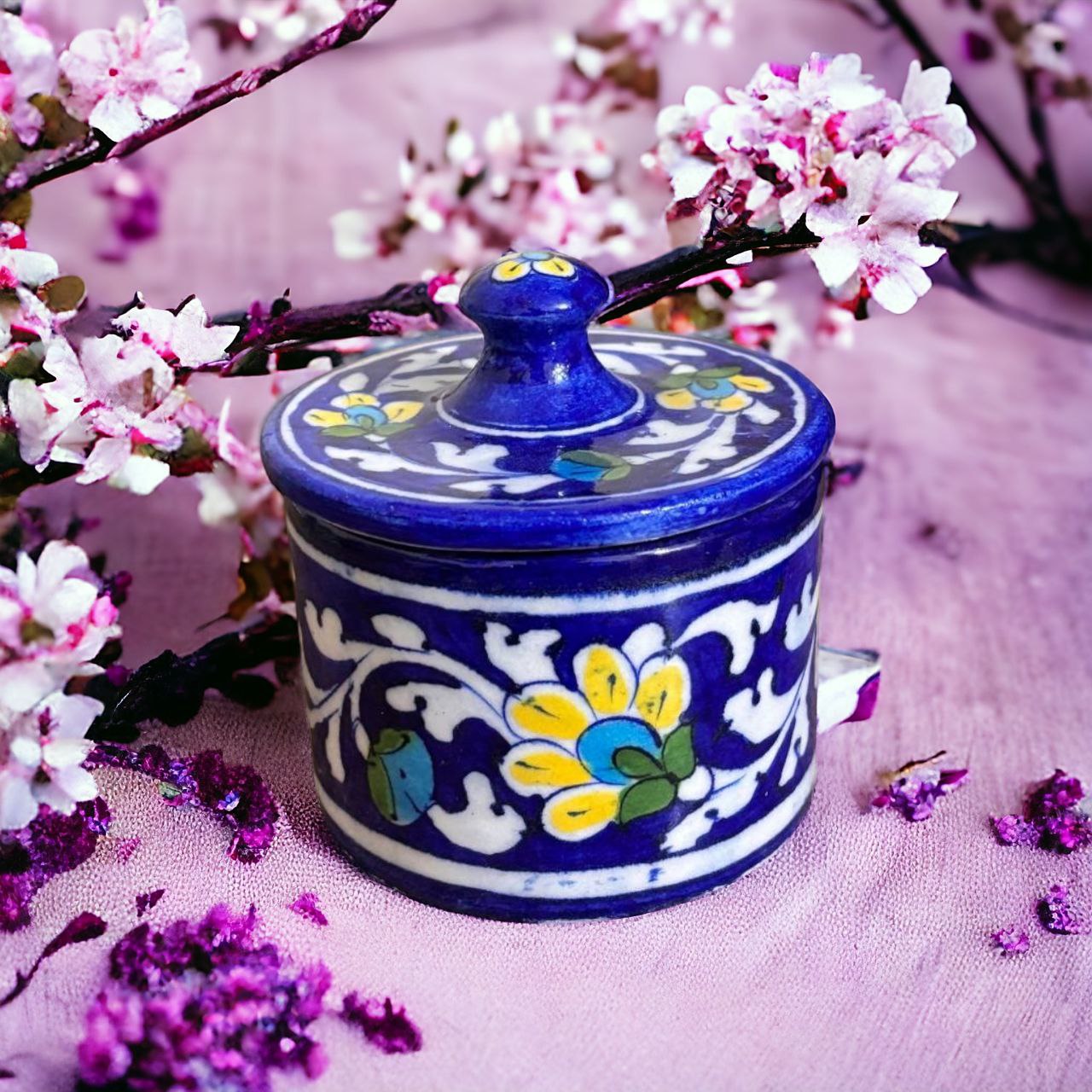 Blue Pottery Container / Box